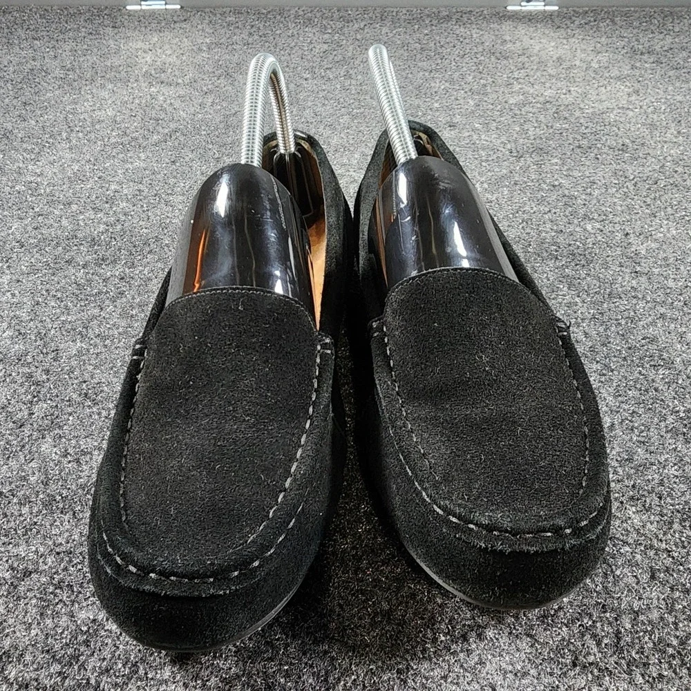 Vionic Debbie Loafers Womens 9 Wide Black Suede Orthotic Slip On Flats